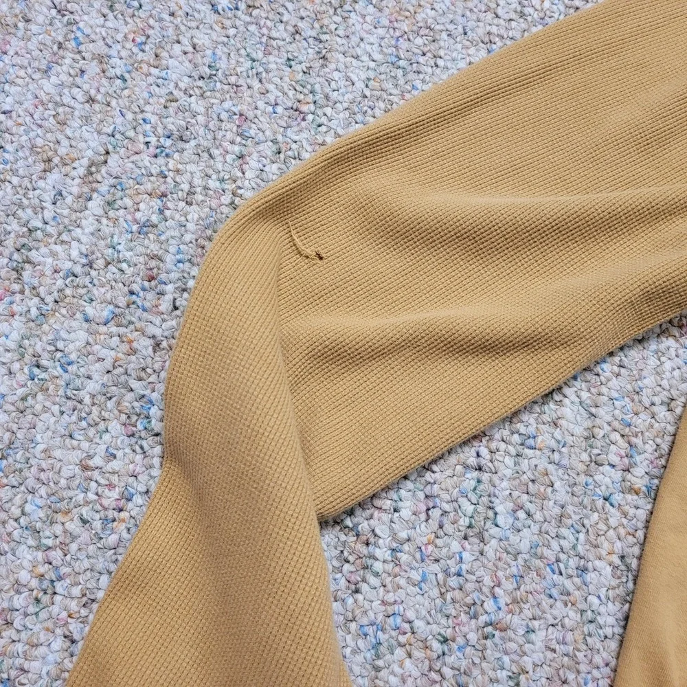 Jordan Thermal Long Sleeve Shirt Mens 2XL Tan Waffle Knit Jumpman Logo Casual